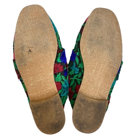 FREE PEOPLE At Ease Embroidered Brocade Slip On Flat Loafer Mules - Picture 11 of 15